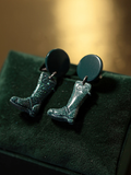 Emerald Glitter Boot Earrings