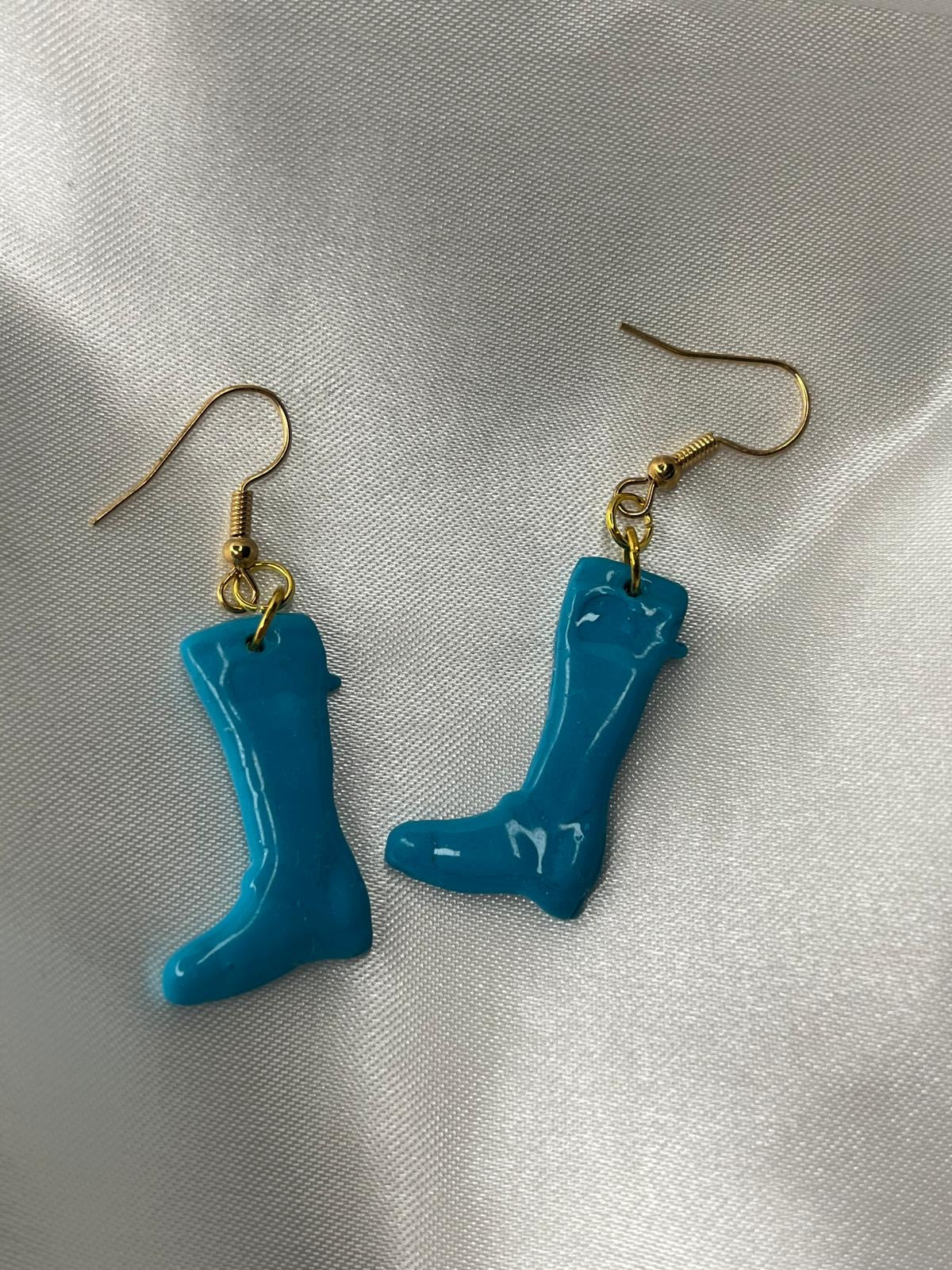 Turquoise Boot Charm Earrings